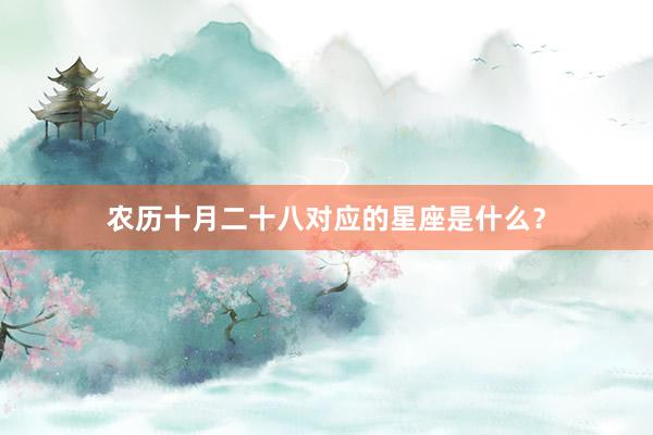 农历十月二十八对应的星座是什么？